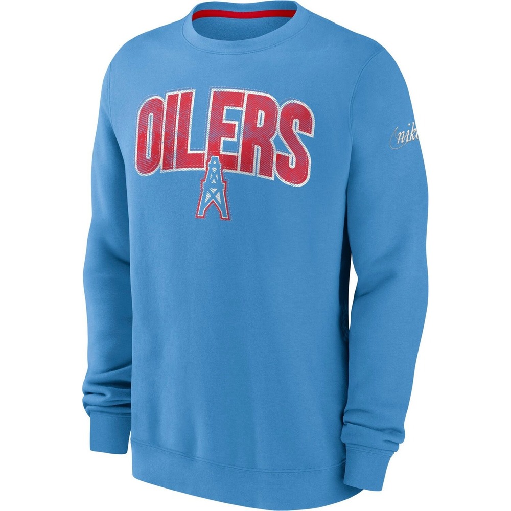 Nike Houston Oilers NFL Rewind Classic Crew Sweatshirt Fleece Men's Size XXL